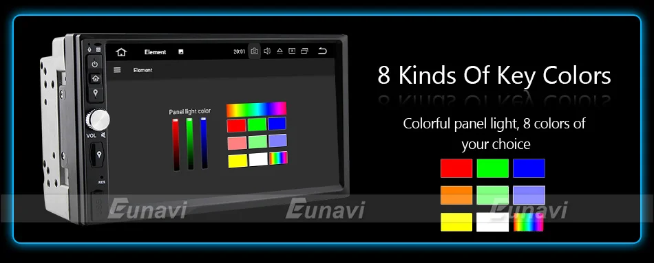 Discount Eunavi 2 Din 7 inch Android 9.0 Car Radio Stereo Multimedia GPS Navigation TDA7851 WiFi Bluetooth 1024*600 touch Screen no dvd 22