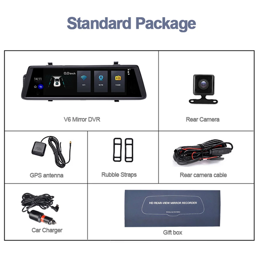 WHEXUNE gps навигаторы Автомобильный видеорегистратор 3g зеркало 1" Dash Cam Full HD 1080P видео регистратор камера Android 5,0 зеркало заднего вида Регистратор