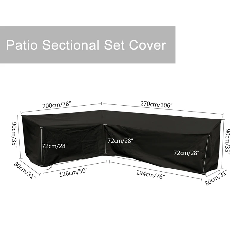 

L Shape Cover Patio Sofa Furniture Couch Cover Waterproof Dustproof for Moving Sunscreen Best Price