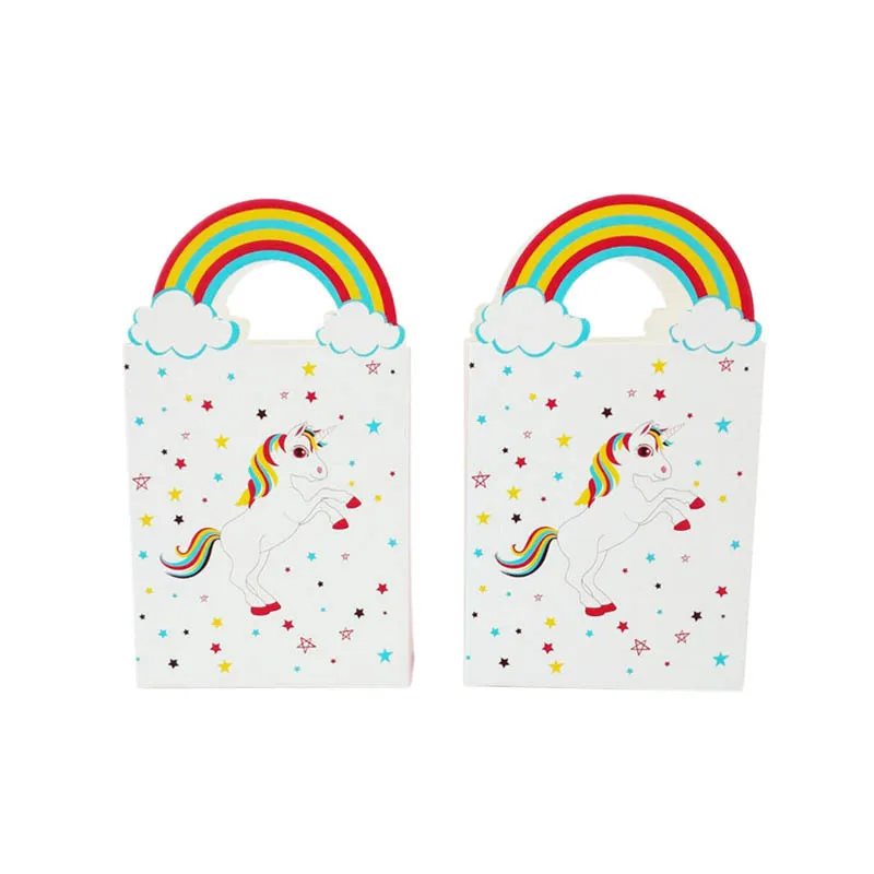 

50pcs Sweet Rainbow Unicorn Box Birthday First Communion Baby Shower Thanksgiving Christmas Day Kids Gift Party Supplies nAD