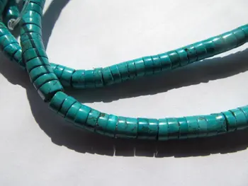 

High quality 2strands 4-10mm Turquoise stone Rondelle Abacus handmade smooth Blue Green yellow turquoise beads