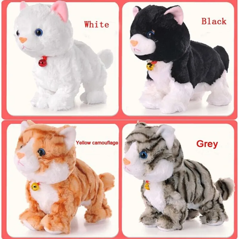 New Year Christmas Toys For Children Gift Electronic pet electric cat BrinquedosWalking Barking Musical Interactive Robot Cat