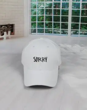 

1pcs/lot free shipping korean style woman Letter SORRY Embroidered Baseball Cap unisex canvas casual baseball cap