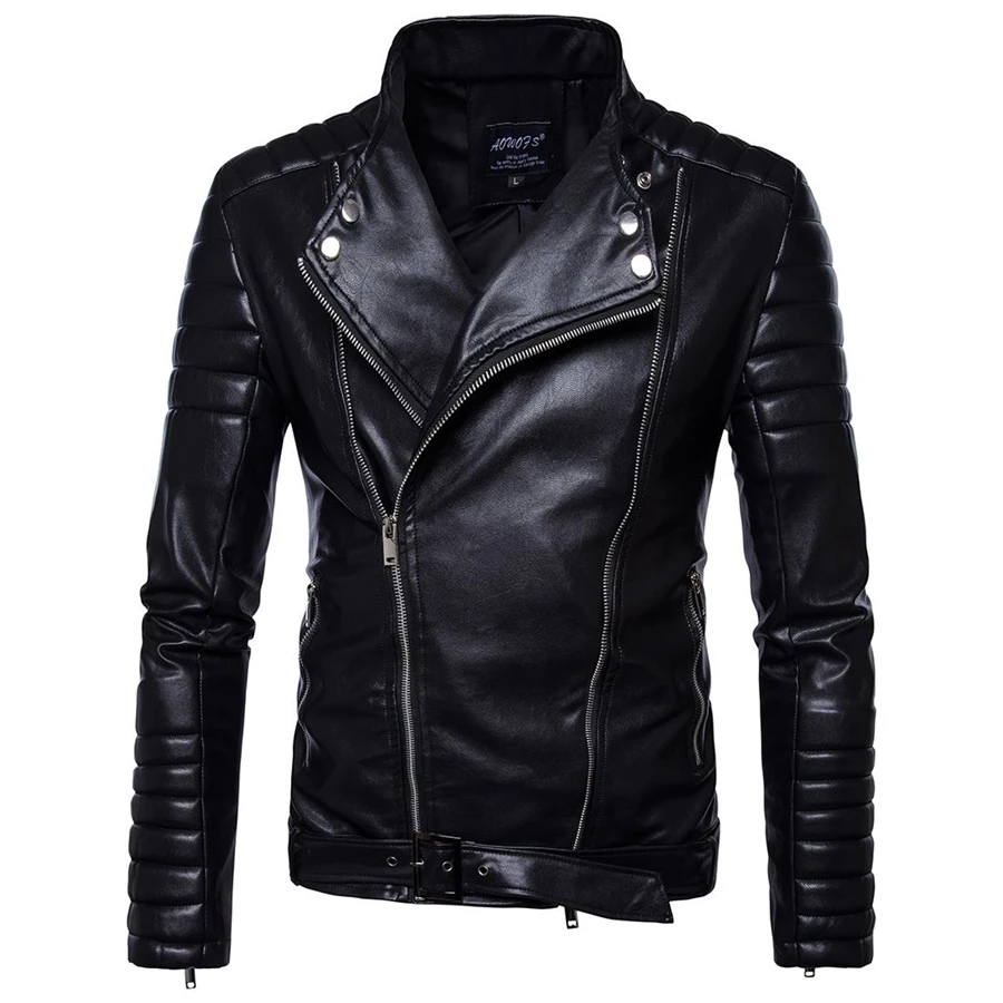 Уникальный дизайн стильные Молодежные мужские черные Куртки из искусственной кожи с длинными рукавами 5XL высококачественные мужские модные мотоциклетные пальто с стоячим воротником