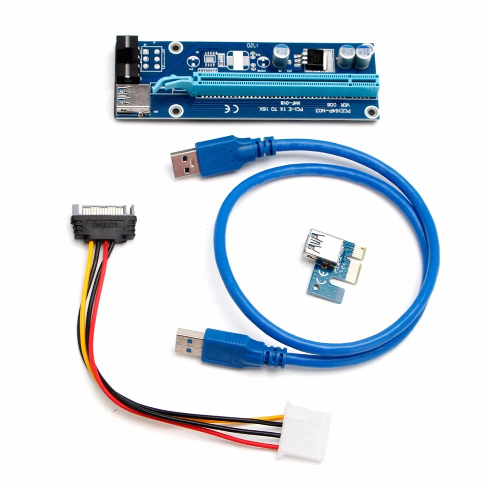 

1 Set USB 3.0 PCI-E Express 1x to 16x Extender Riser Board Card Adapter w/ SATA Cable Suit for Any Graphics Cards NEW C26