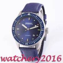 Luxury 43mm Debert blue dial luminous marks 21 jewels miyota 821A Automatic movement men’s Watch