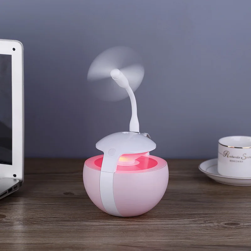 Car air freshener 3 in 1 Night Elf Humidifier Ultrasonic Diffuser USB Fan LED Light Mini Humidifiers Air Purifier Mist Maker