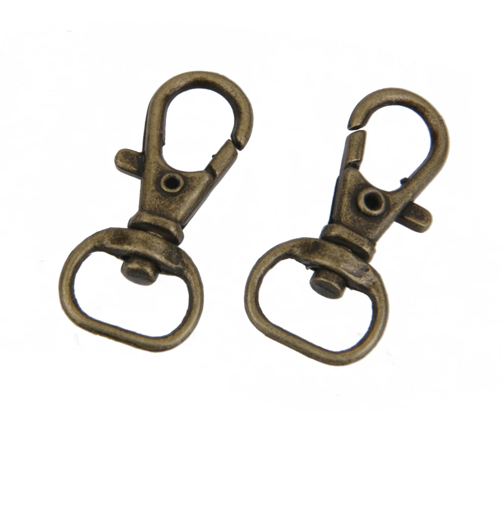 

10x Bronze Swivel Trigger Clips Lobster Clasp Snap Hook Key Ring Charms 36mm