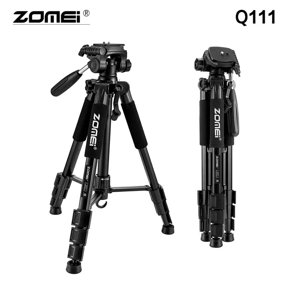 Online ZOMEI Q111 trípode de cámara profesional soporte de aluminio portátil para viaje ligero Tripode stativ para cámara Digital SLR DSLR