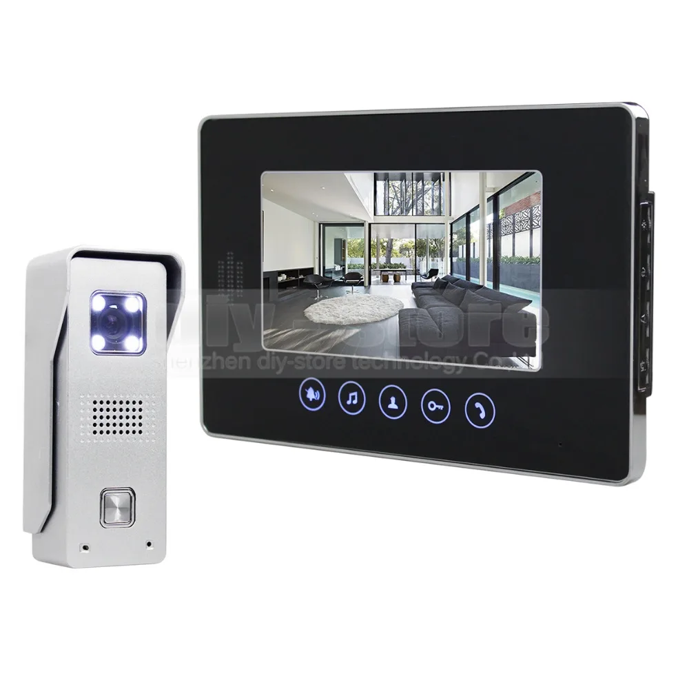 

DIYSECUR 7" Wired Video Door Phone Doorbell Home Security Intercom System 1-In 1-Out