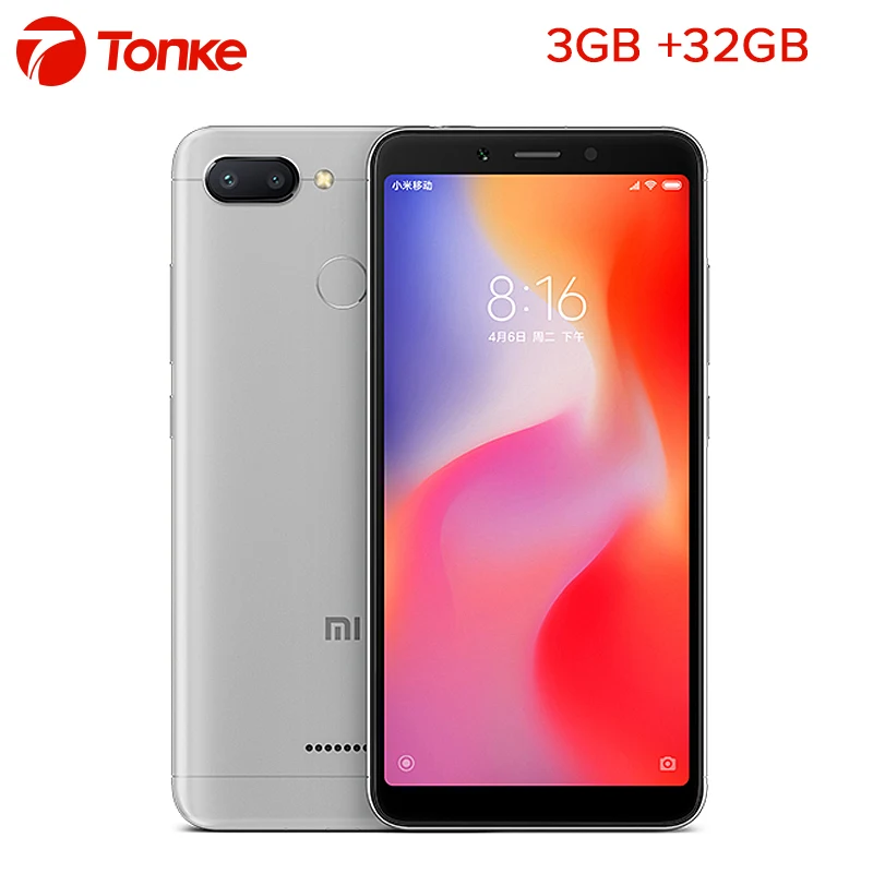 Original Xiaomi Redmi 6 3GB RAM 32GB ROM Helio P22 Octa Core 5.45&quot 1440x720 3000mAh Face ID Dual Camera 12MP+500MP Cellphone | Мобильные