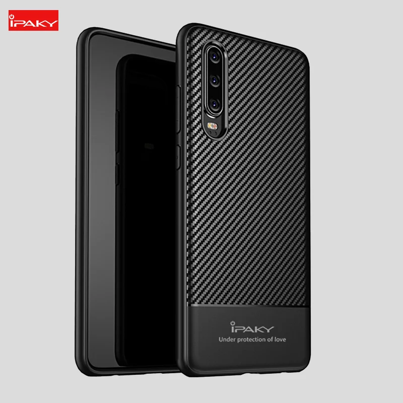 Оригинальный противоударный силиконовый Чехол IPAKY для Huawei P30 Lite текстурные