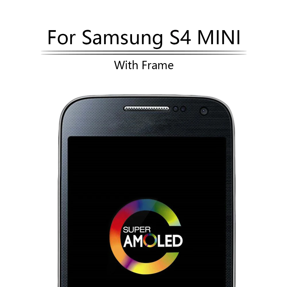 4," AMOLED для SAMSUNG Galaxy S4 Mini lcd дисплей сенсорный экран с рамкой дигитайзер для SAMSUNG S4 mini дисплей i9192 i9195