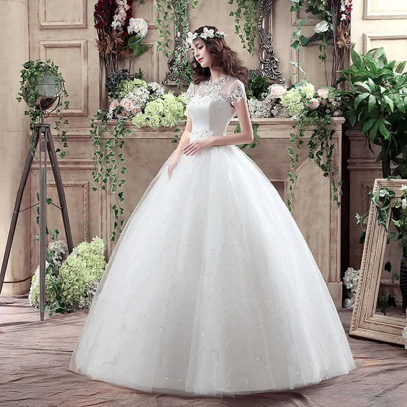Fansmile платье с настоящим фото свадебные платья плюс размер винтажные свадебные бальные платья рукав до 100FSM-194F