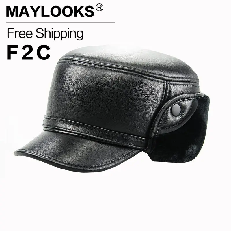 2018 бросился Maylooks Новая мода Для мужчин из натуральной кожи зимняя теплая