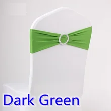 Темно-зеленый цвет свадебная председатель створки спандекс группа с алмазной пряжкой для стульев лайкра галстук-бабочка спандекс створки лентой распродажа