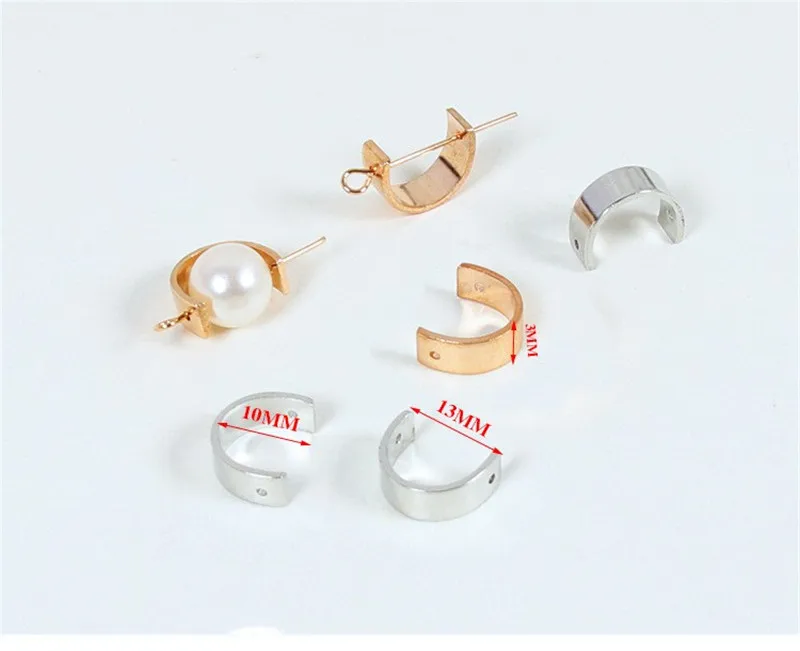

BASEHOME 20pcs Half round Spacer Beads Positioning Circle Jump Rings For Ear Jewelry Making DIY