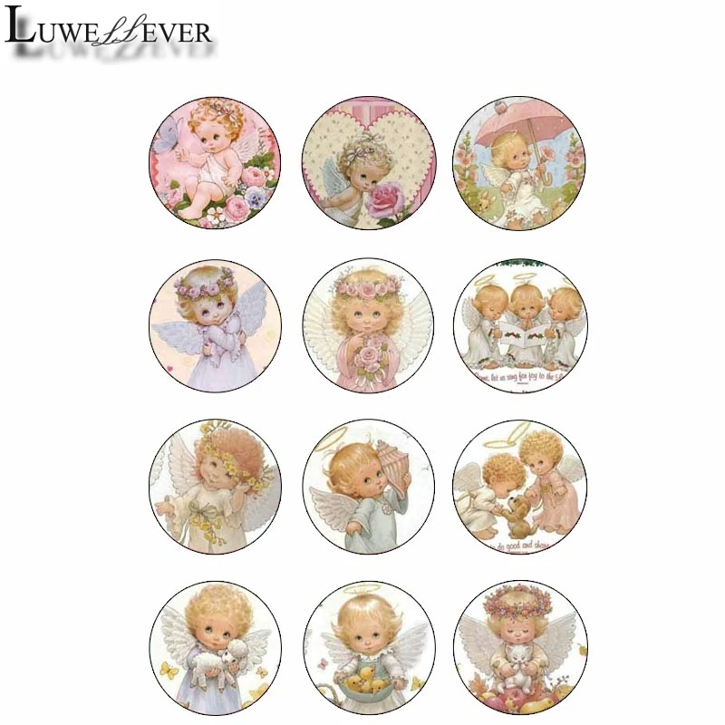 Круглые стеклянные кабошоны Baby Angel Mix для ювелирных изделий 14 мм 16 12 25 345 шт./лот 18