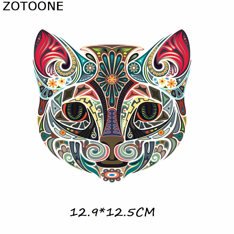 ZOTOONE красочные нашивки в виде животных, тигра, совы, наклейки с железом для одежды, футболки, аксессуары, Аппликации, теплопередача F1 - Цвет: ZT0388