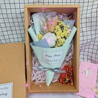 Плюшевый Игрушечный Кролик игрушка Фламинго Babysbreath розовый букет из сушеных цветов сюрприз Романтические свадебные/Выпускной/подарок на день рождения - Цвет: 5