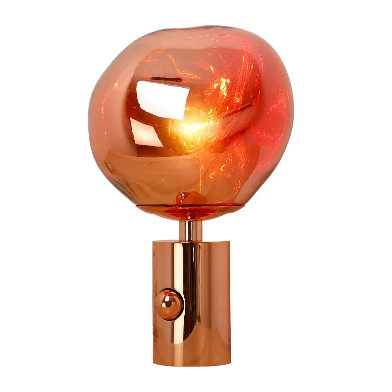 

Post modern lava model desk lamp modern simple bedside lighting lamp plated lamp body PVC shade wine bar decoration desk light