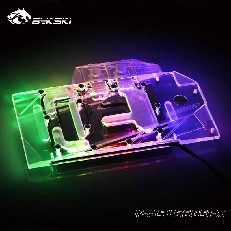 ^Cheap Bykski Water Block use for ASUS GTX1660-O6G-SI / Full Cover Copper Radiator Block/3PIN 5V A-RGB / 4PIN 12V RGB