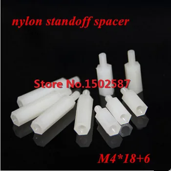 

200pcs/lot M4*18+6 Nylon Hex Standoff Spacer M4 Male x M4 Female 18mm Length Metric Thread