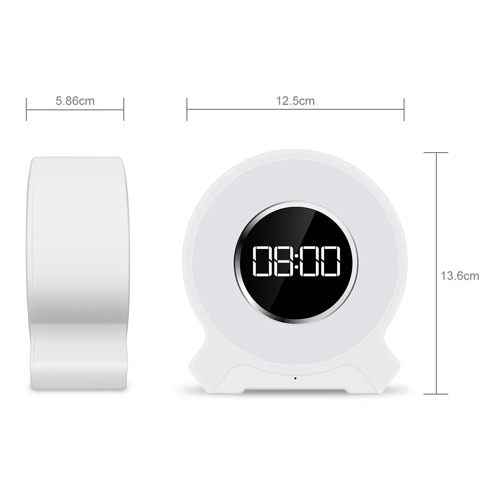 CHFL-Wake-Up СВЕТОДИОДНЫЙ Световой будильник с Bluetooth динамиком, настольные часы для спальни с fm-радио, светодиодный динамик ночного света