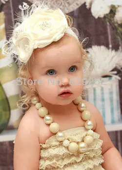 

10Pcs Lot Ivory Chunky Beaded Necklace..Chunky Necklace..Childrens Necklace..Pearl Necklace..Photo Prop CB105