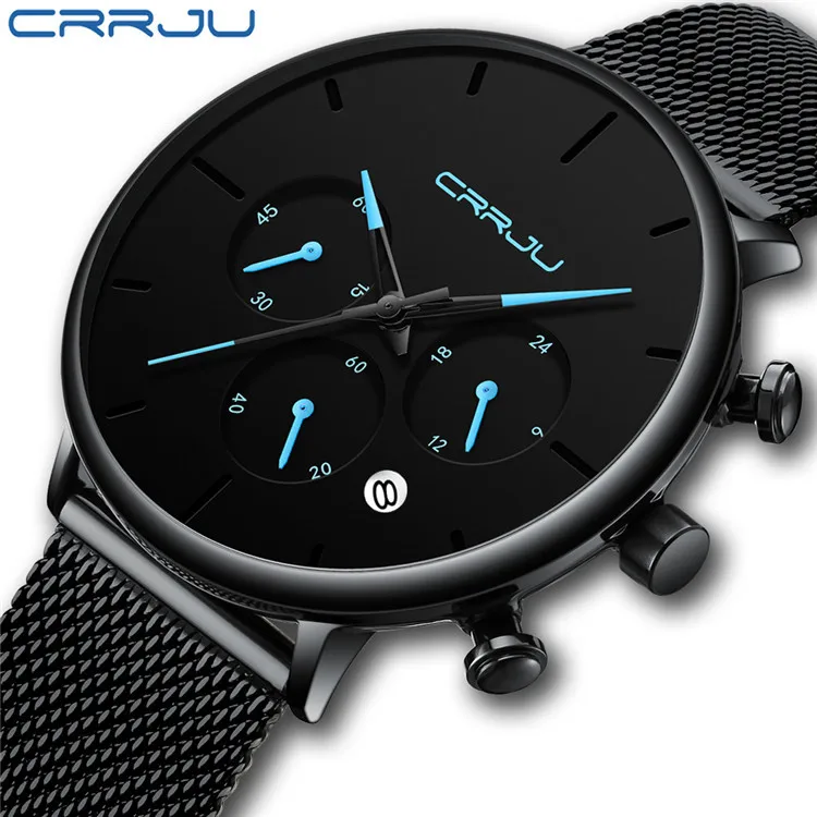 Черные кварцевые часы женские часы люксовый бренд наручные часы из нержавеющей стали женские наручные часы для женщин женские часы хронограф - Цвет: blue