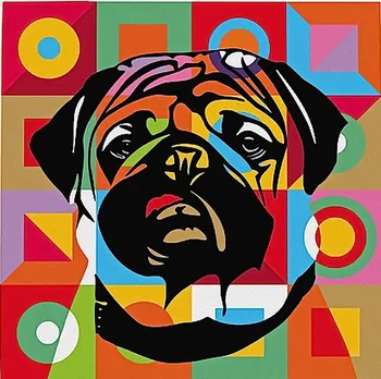 

Handmade painting pop art pet dog portrait on oil canvas for home decor and wallpaper, gallery