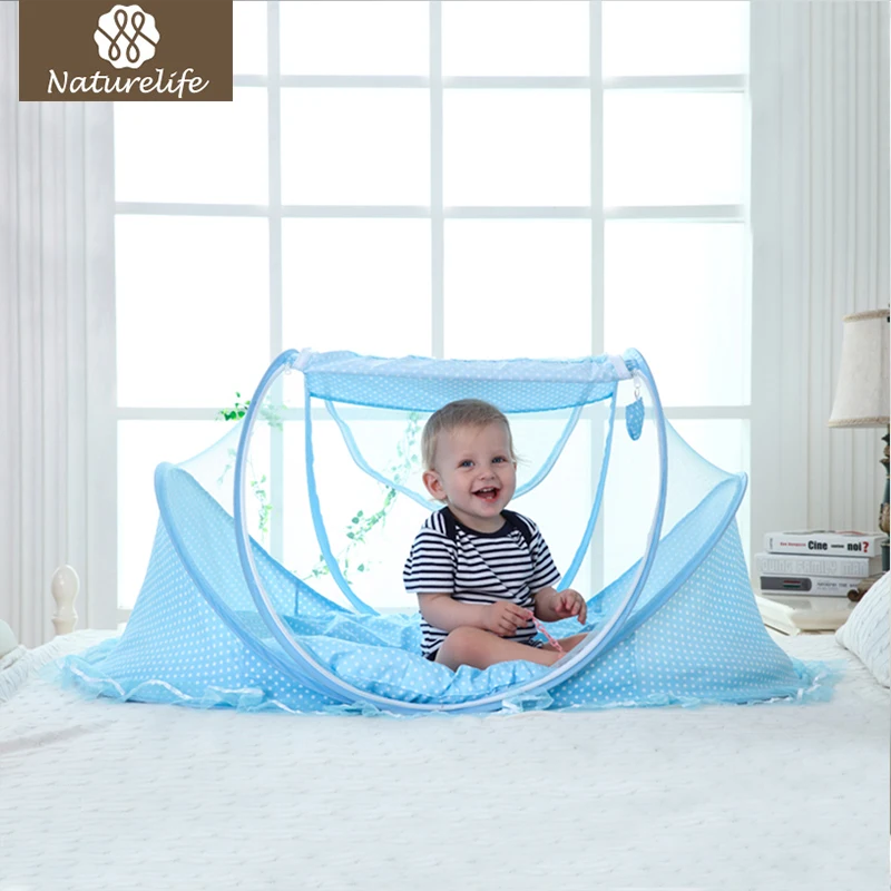 

Naturelife Baby Crib Sets Baby Mosquito Net Portable Folding Type Comfortable Infant Pad with Sealed Mosquito Net Baby Bedding