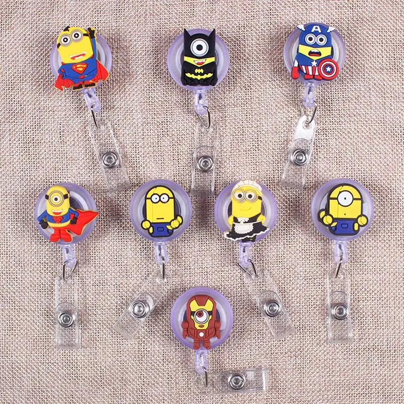 

8 Color Style Man Boy Girl Clown Retractable Crocodile Cartoon Badge Card Holder Reel Nurse Exhibition Enfermera Name Card Chest