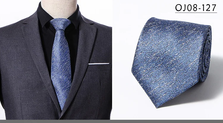 YISHLINE Модные мужские s 8 см галстуки Классический галстук синий для мужчин полосы Пейсли красный Жених Галстук Свадебная вечеринка аксессуары OEM