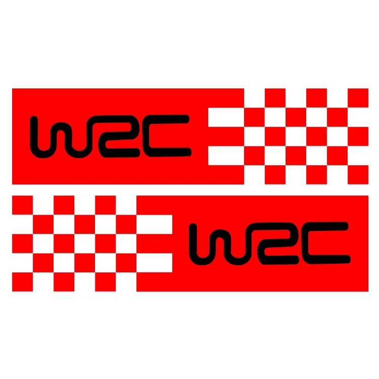 2 шт./компл. авто-Стайлинг автомобиля тела Стикеры s и наклейки WRC Чемпионат мира по ралли ABS клей Стикеры черный, красный авто аксессуары - Название цвета: 2 Red Black