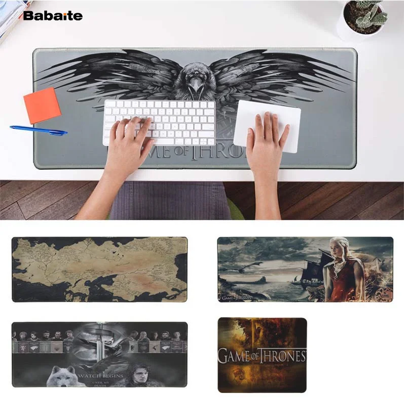 

Babaite Custom Skin Game of Thrones map logo Laptop Computer Mousepad Free Shipping Large Mouse Pad Keyboards Mat