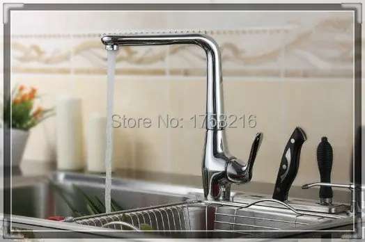 2014 Freeshipping Contemporary Single Handle Hot Sell Beautiful Square Swivel Kitchen Faucet Sink Mixer Tap KF030 touch tap |