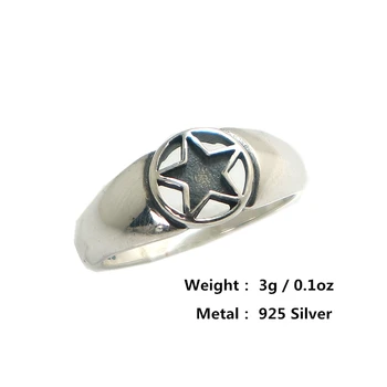 

Unisex 925 Silver Cool Star Ring Newest