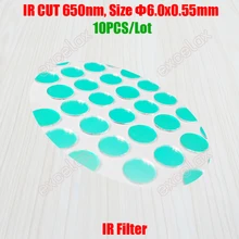 10 шт./лот, ИК-фильтр, светильник 650 нм, круглый размер, 6 мм, для видеонаблюдения, CCTV, объектив для камеры безопасности, инфракрасный блок от Excelax
