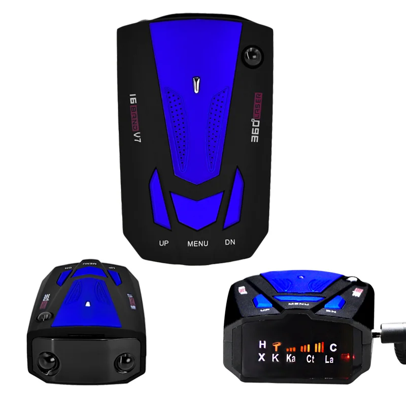Car detector V7 360 Degree Detection Voice Alert Car Radar Detector anti English Voice for Car Speed Limited hot sale