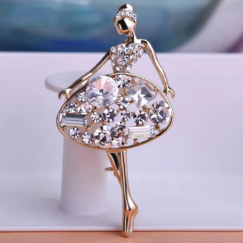 Брошь женская свадебная в форме балерины цвета шампанского|brooch bee|brooch scarfbrooch button |