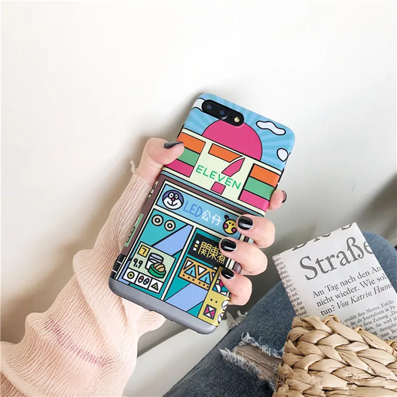 

2018 for Iphone X 6 6s Plus 7 8 Back Cover Cute Cartoon Soft Tpu Protective Shell Funny Convenience Store Phone Case