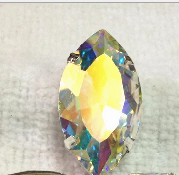 

Белый AB Цвет Navette необычный камень Bling Кристалл DIY Алмазные Стразы