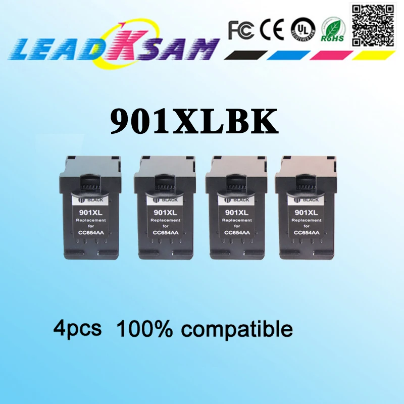 4х сменный картридж для черных чернил 901 901xl совместимый с hp901 Officejet 4500 J4500 J4524 J4530 J4540