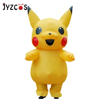 

JYZCOS Inflatable Pikachu Costume Cosplay Purim adult Pokemon costume halloween Fancy Dress for women Girls kids cosplay mascot