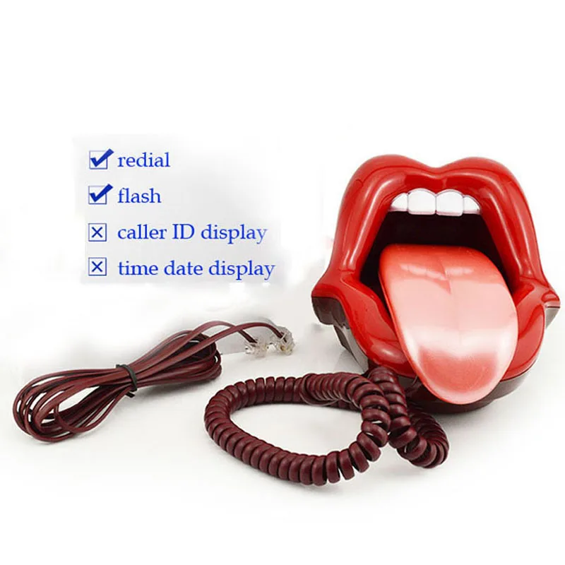 Миниатюрный телефон Red Lips Kiss landline house проводные телефоны для дома портативная