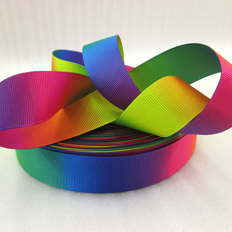 

David accessories 1"(25mm) rainbow polyester grosgrain tape ribbon 10 yards, DIY handmade materials, wedding gift wrap,10Y43714
