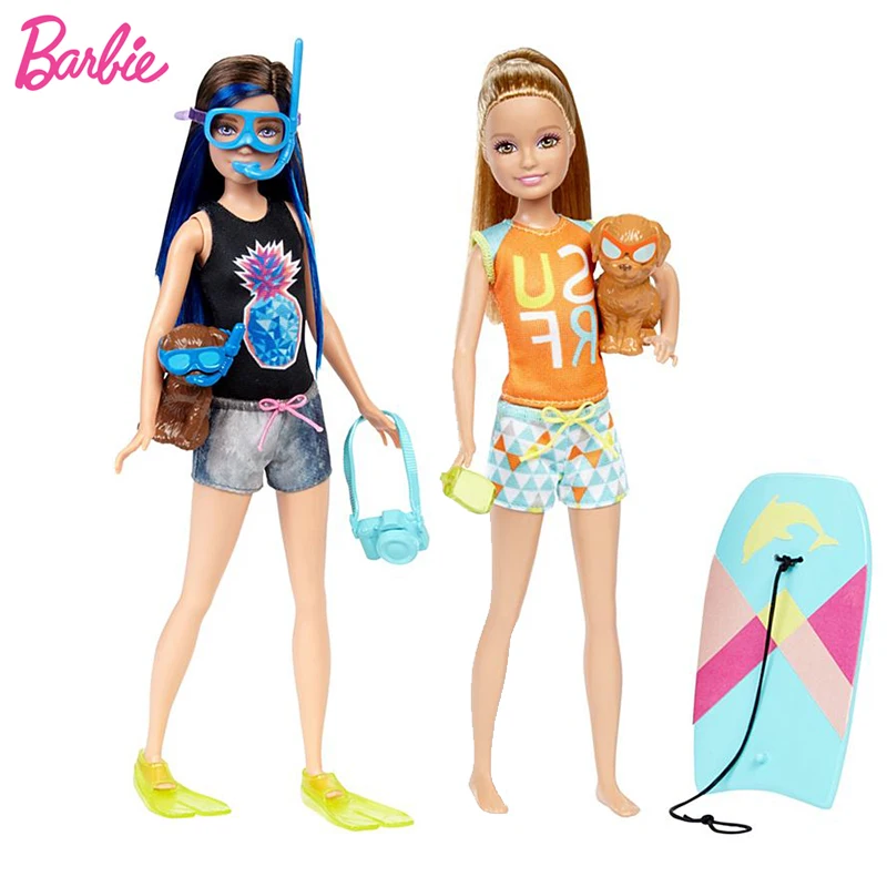 

Original Barbie Dolls Skipper Dolphin Magic Adventure Doll With Clothin Babies Boneca Brinquedos Toys For Children Birthday Gift