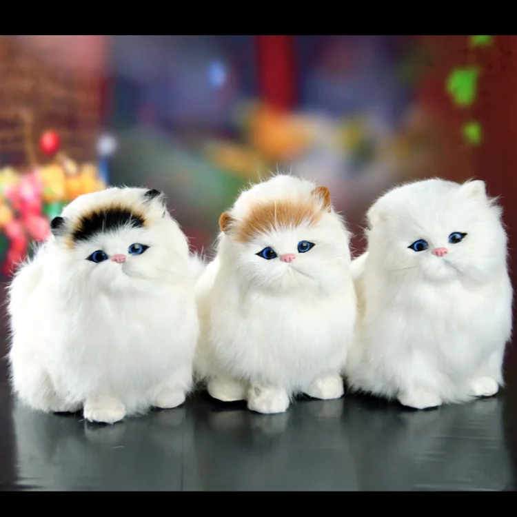 

about 18x15cm artificial cat model sounds miaow cat ,polyethylene&furs handicraft,props,home decoration birthday gift A0052