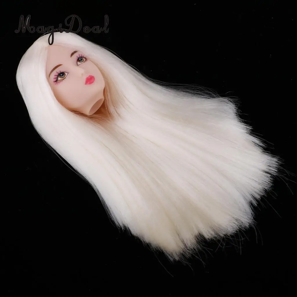 1/6 Female Action Figures BJD Head Sculpt White Hair DIY Custom for DOD SD DD Dollfie Accessories